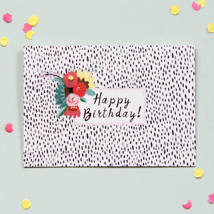 Reddish Design Outlet - Venta al por mayor Tarjetas de cumpleaños - Tarjeta plegada Cumpleaños puntos