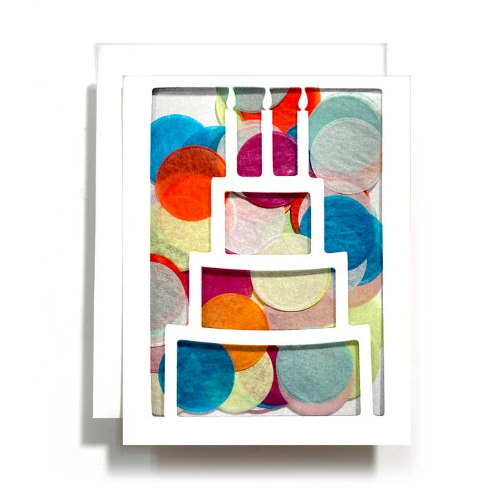 The Paper Curator - Wholesale Birthday card - Birthday Cake Confetti Card | Adult Birthday | Greeting Card0