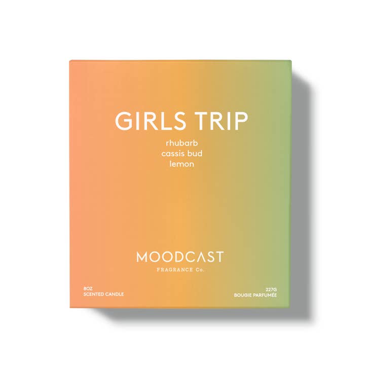 Moodcast Fragrance Co. - Wholesale Jar/Filled Candle - Coconut Wax Candle - Vibes - Girls Trip - 8 oz Glass Jar