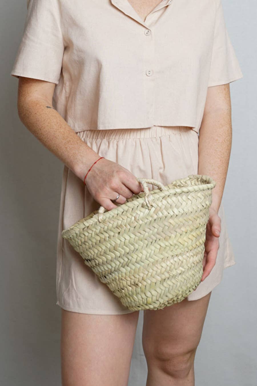 High crafty - Wholesale Basket - Handcrafted Short Handle Palm Basket – Elegant Christmas Bas9