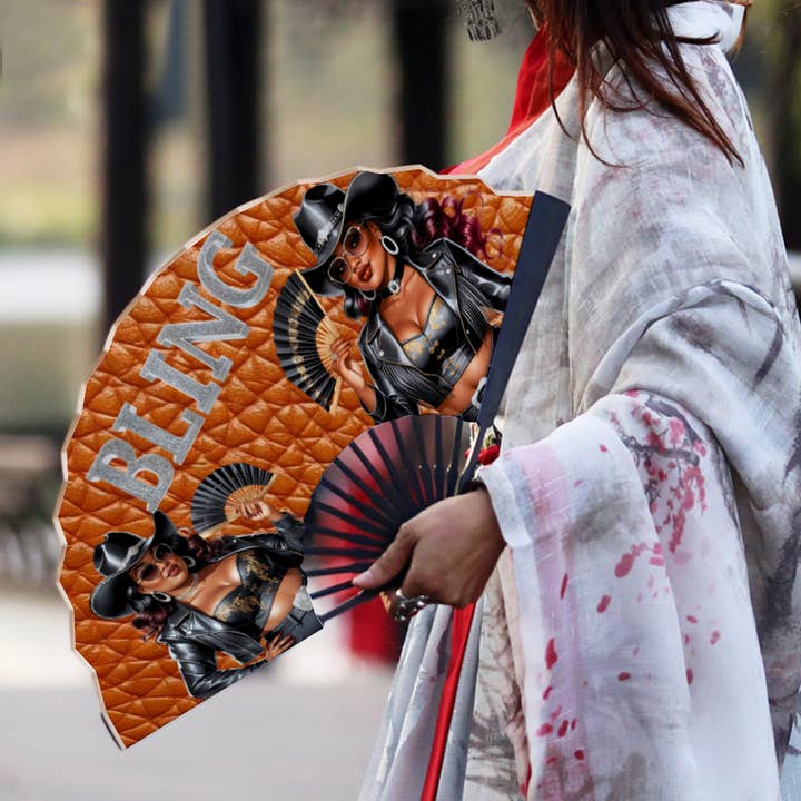 Naomi's Happy Place Shop - Wholesale Handheld Folding Fan - Bling Boots on the Ground Fan Retro Hand-held Folding Fan1