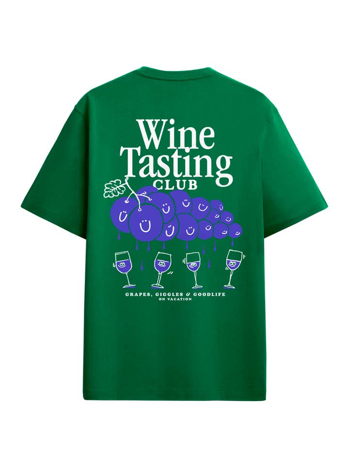 Wine Tasting T-Shirt - Bottle Green for wholesale on Faire