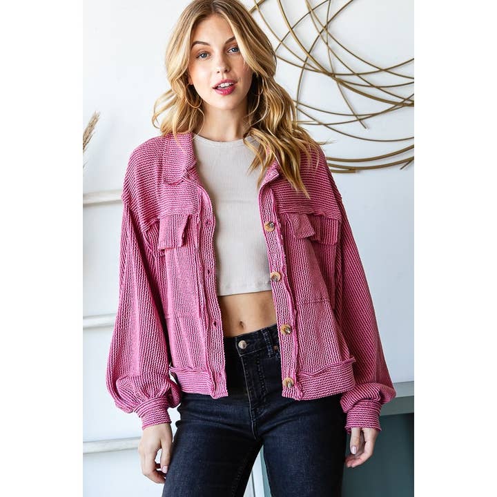 Reborn J - Vendita all'ingrosso Giacca a camicia - Donna - GIACCA CORTA CON BOTTONI E TASCA9