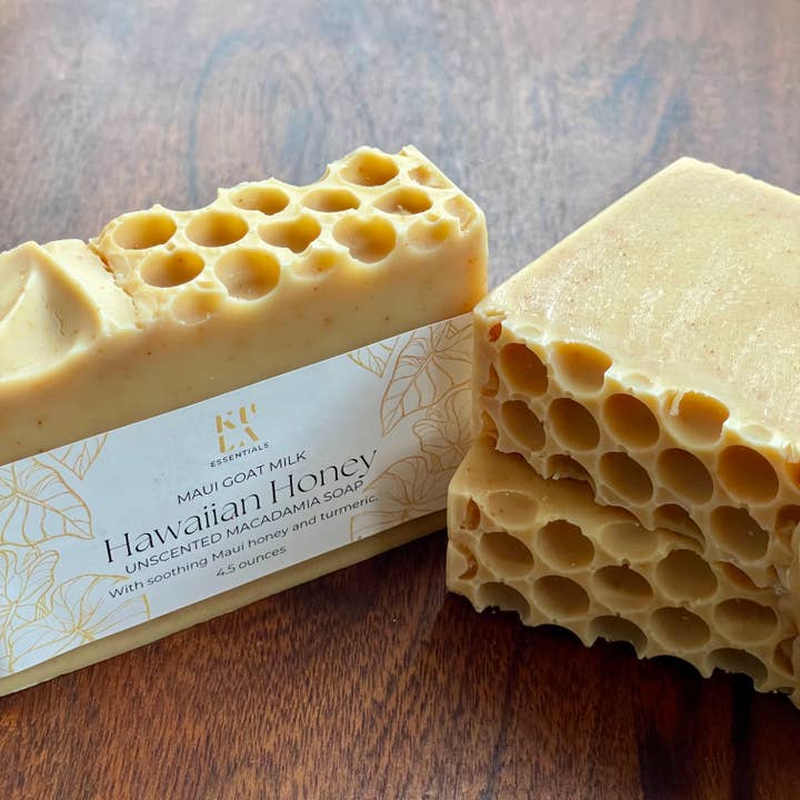 Kula Essentials - Wholesale Bar Soap - Maui Goat Milk Macadamia Soap - Hawaiian Honey (Unscented)1
