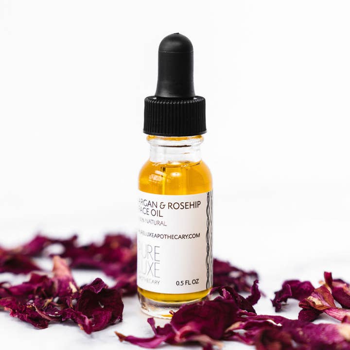 Huile pour le visage à l'argan et à la rose musquée pour la vente par Pure Luxe Apothecary