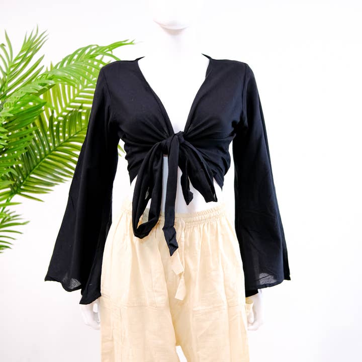 Karma Nepal Crafts - Wholesale Blouse - Women's - Bamboo Cotton Solid Wrap Top9