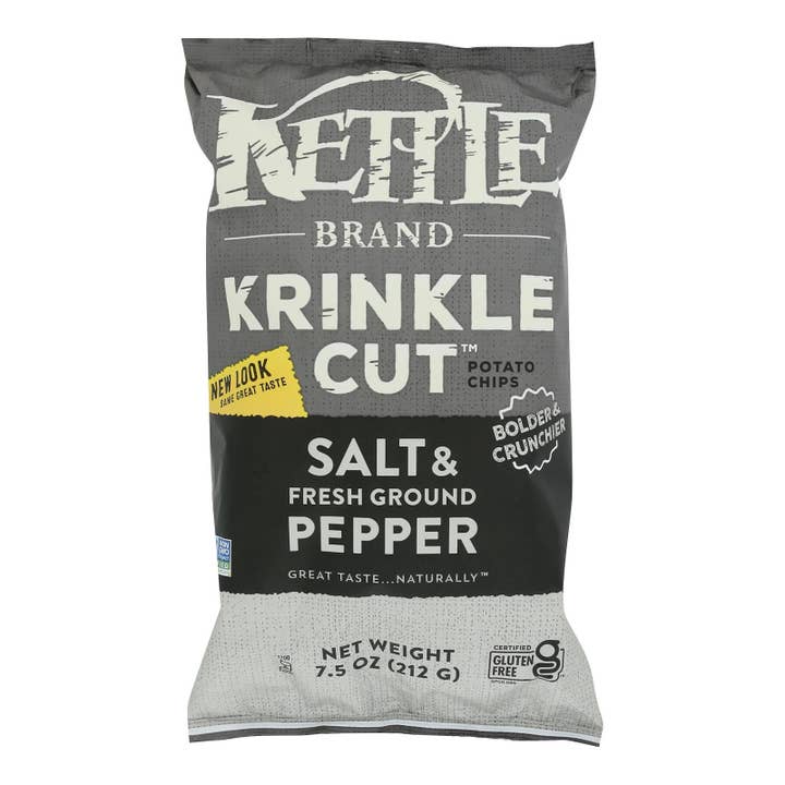 Kettle Krinkle Chips Salt & Fresh Pepper, 12 Pack, 7.5 OZ for wholesale by Everyday Supply Co