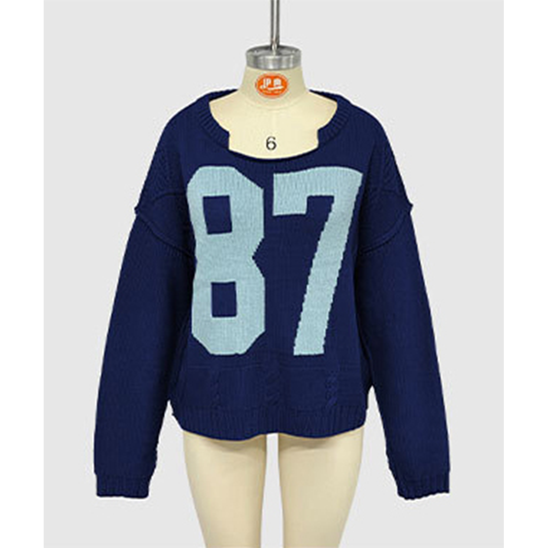 UNISHE - Wholesale Knit Sweater - Women's - Digital Colorblock Long Sleeve Knit Pullover Sweater SF1279