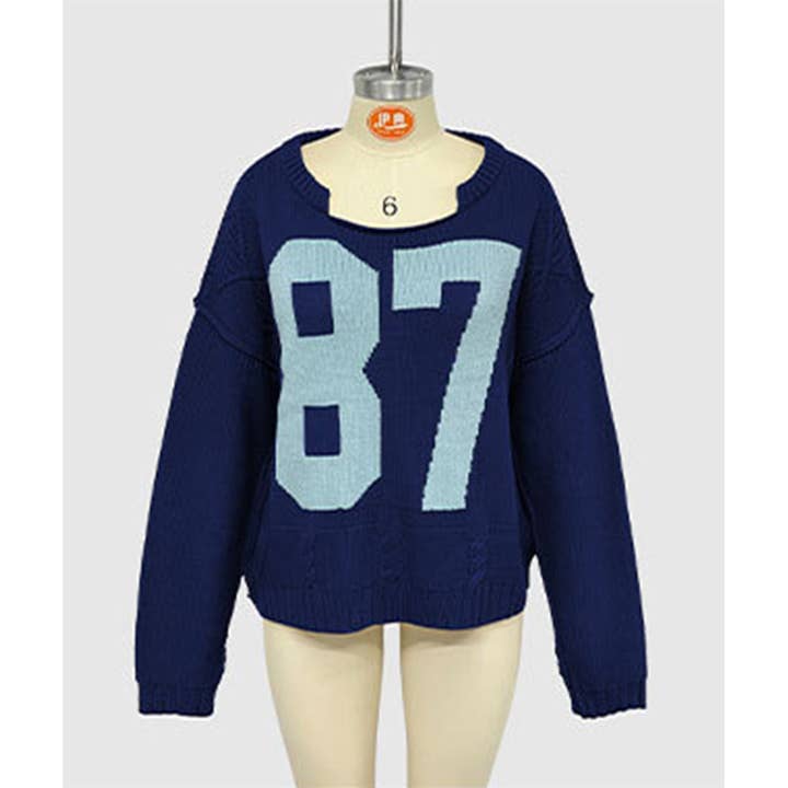 UNISHE - Wholesale Knit Sweater - Women's - Digital Colorblock Long Sleeve Knit Pullover Sweater SF1279