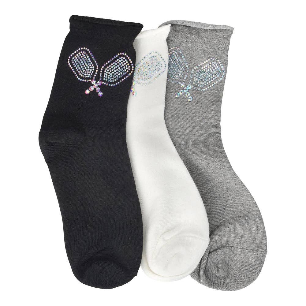 limlim - Wholesale Socks - Women's - PICKEL BALL CRYSTAL SOCKS0