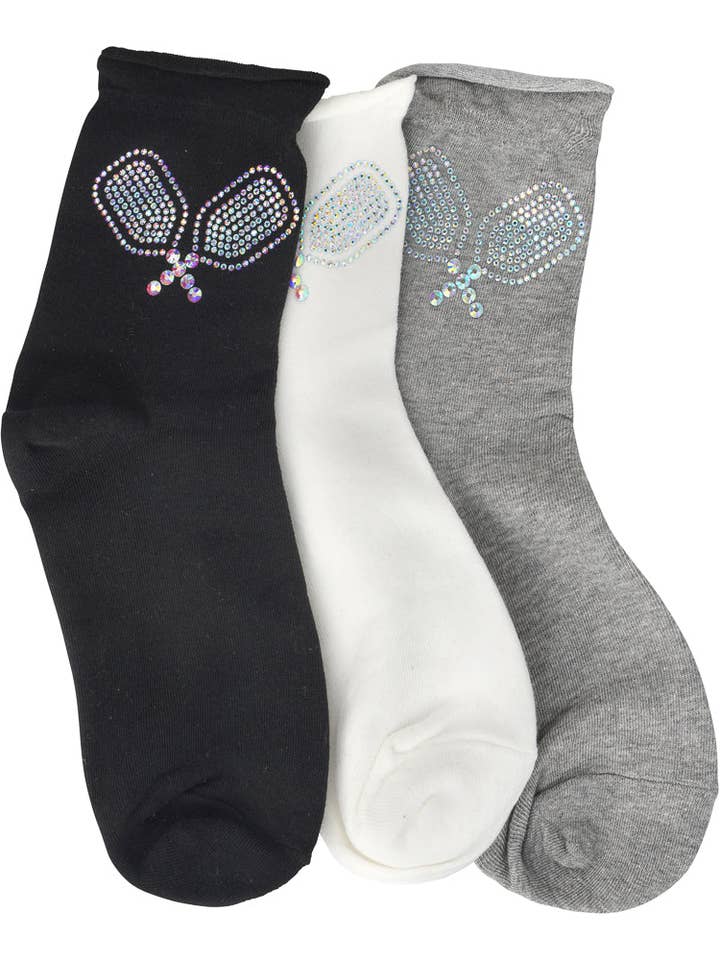 limlim - Wholesale Socks - Women's - PICKEL BALL CRYSTAL SOCKS