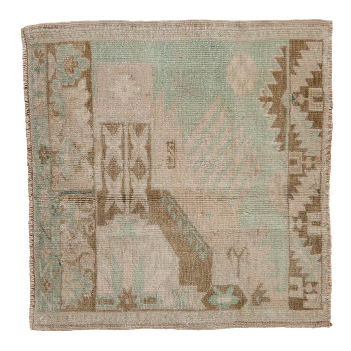 2x2 Vintage nödställda Oushak Square matta matta för wholesale av Old New House