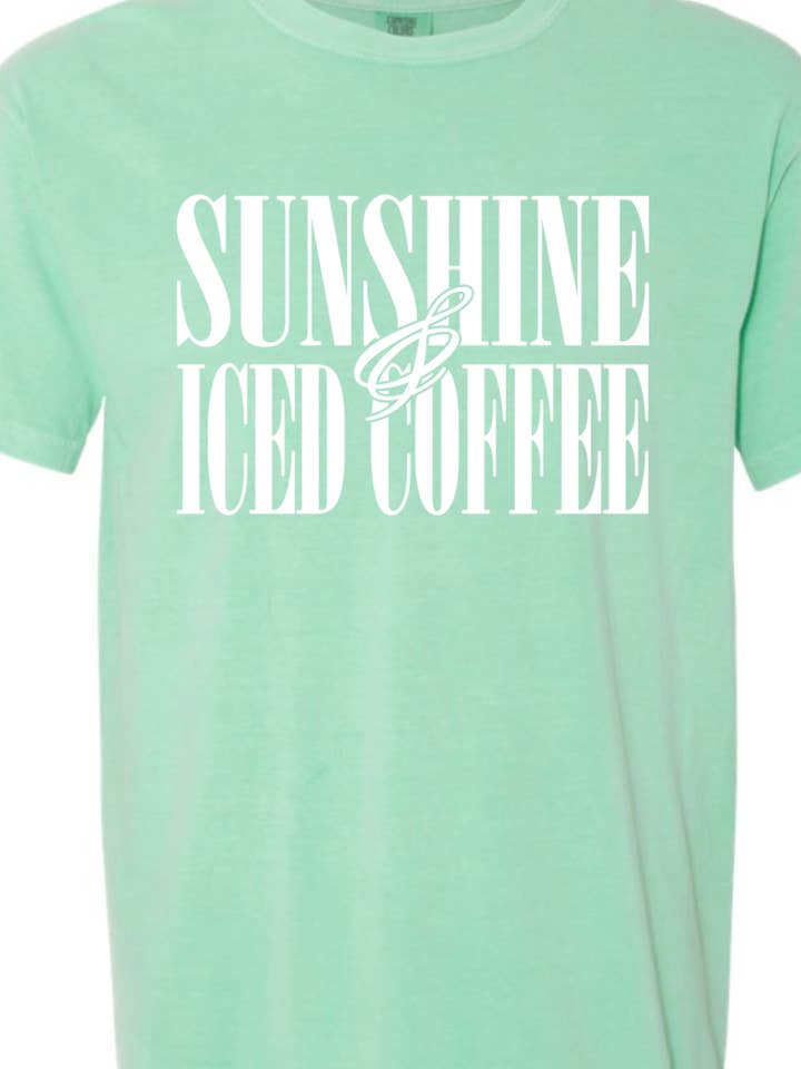 Kiki's Boutique - Wholesale Screen Printed T-Shirt - Women's - Sunshine and Iced Coffee Comfort Color Tee8