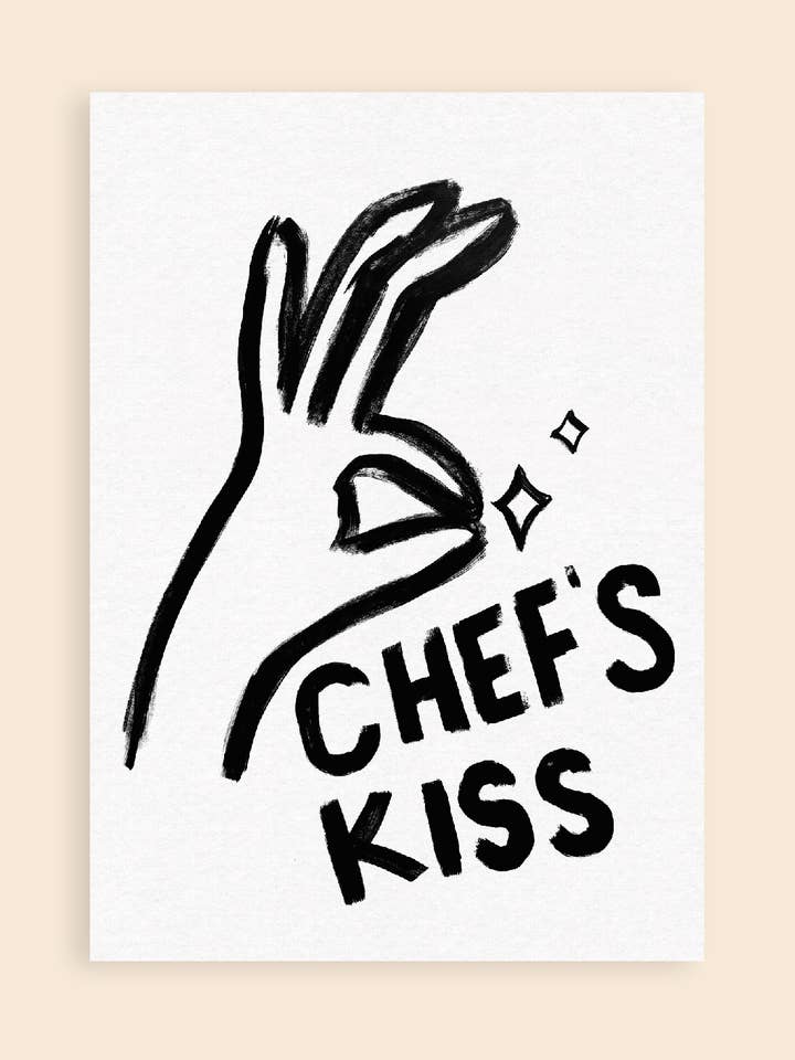 Chef's Kiss Hand- en palmontwerp Kunstdruk voor wholesale door Hand and Palm