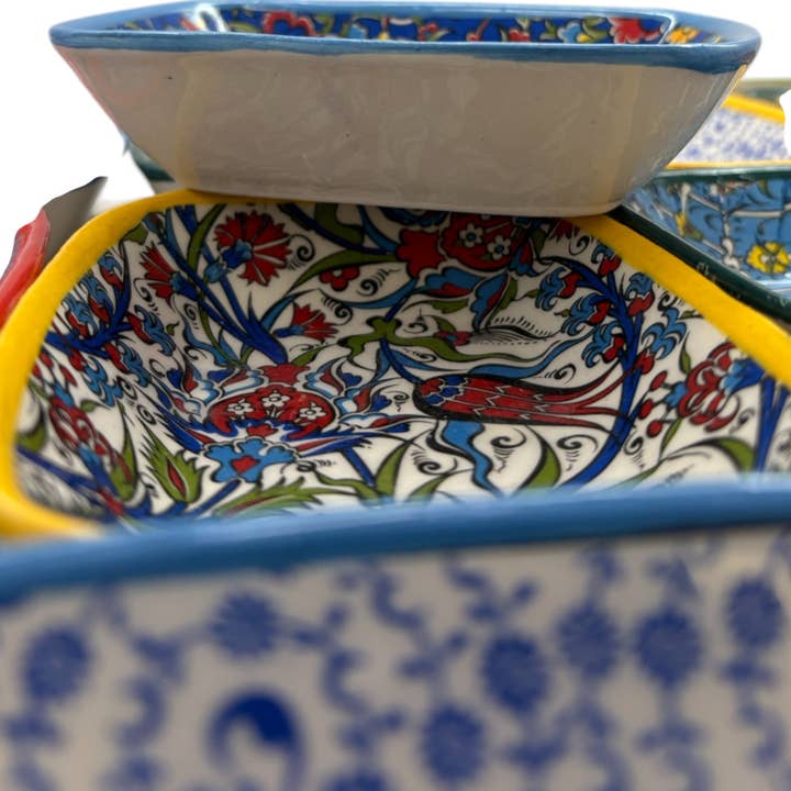 cotonIQ - Wholesale Decorative Plate/Dish/Bowl - Ceramic Bowl - Set of 4 Surprise - Mixed Patterns6