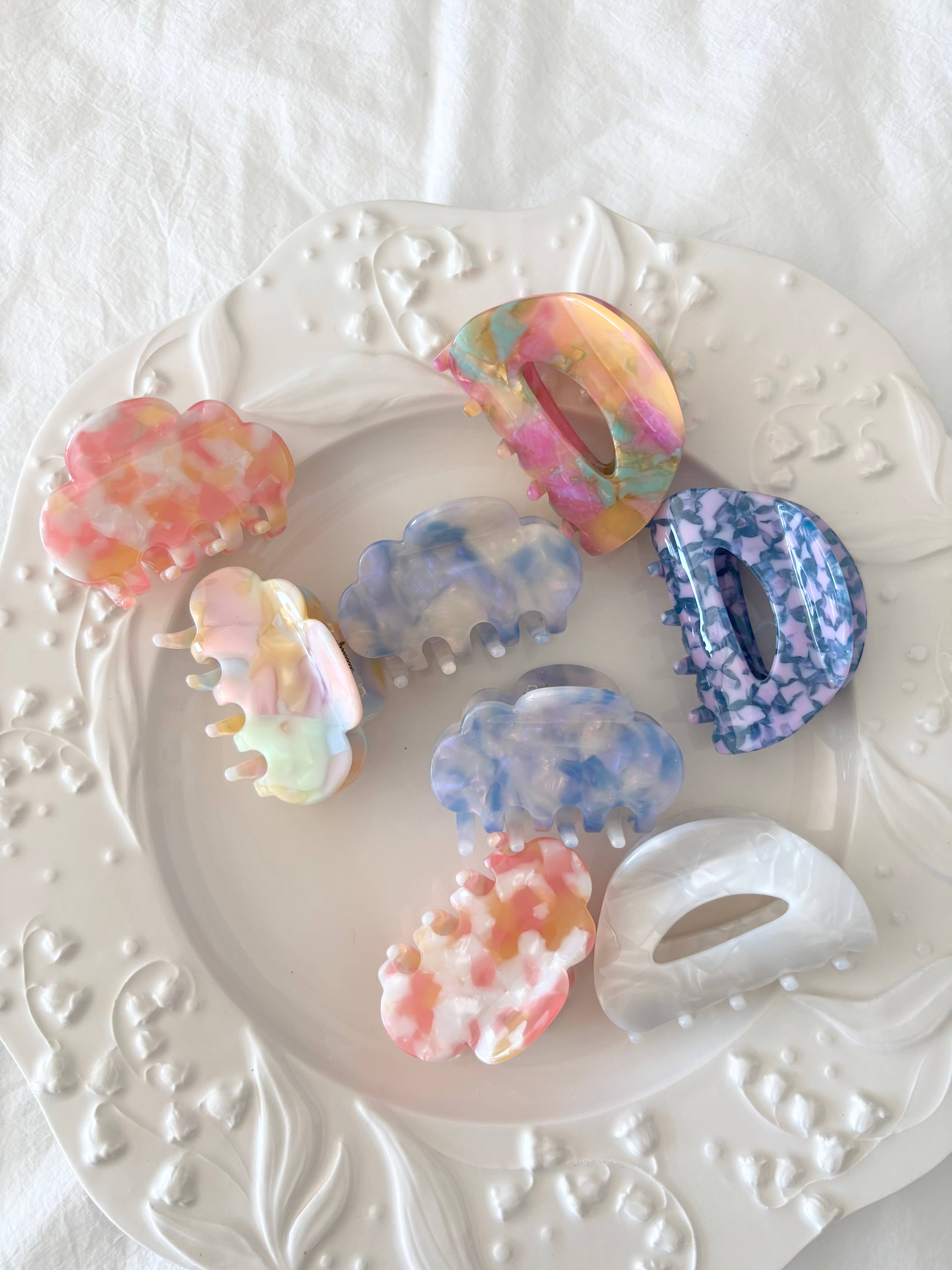 LoveLina - Vente Pince à cheveux – femme - BARRETTES EN FORME DE NUAGE EN SORBET COLORÉ (CLAVU)3