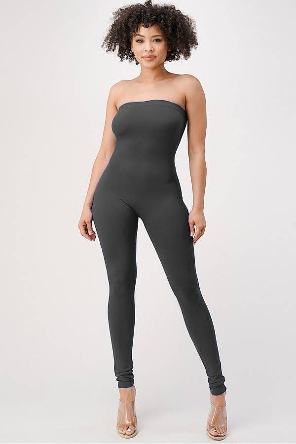 Lime All the Time – wholesale Jumpsuit - Dam – Enfärgad Elastisk axelbandslös jumpsuit6