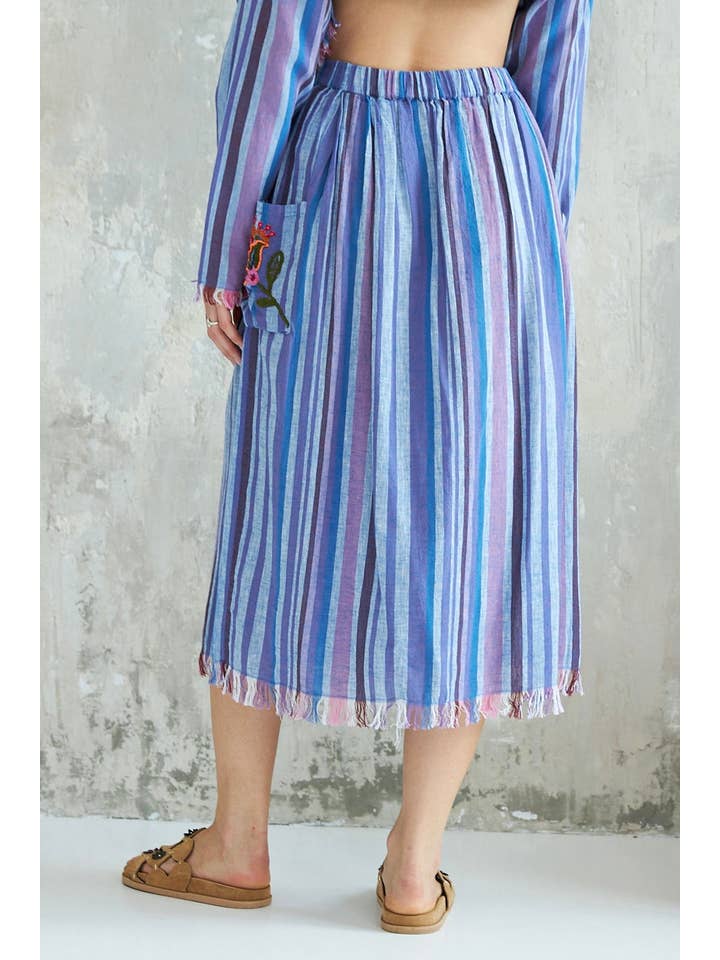 blue stripe STEELA SKIRT for wholesale on Faire3