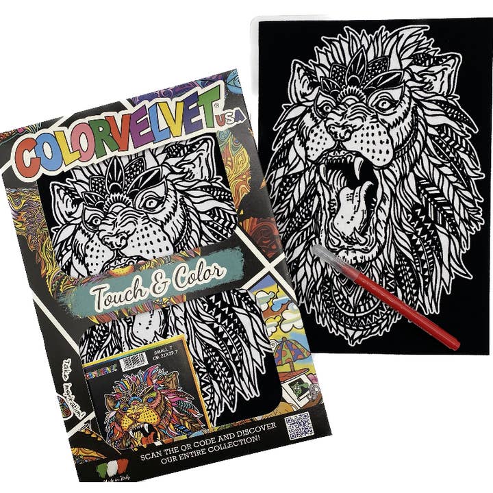 Lion-Fierce / Small Picture w/12 markers 8.25" x 11.5" for wholesale by Colorverse