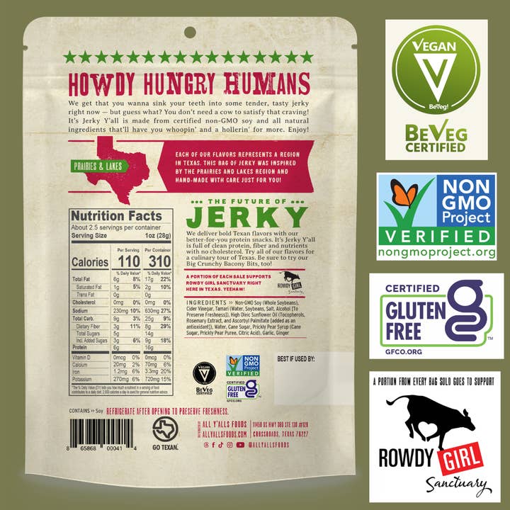 All Y’alls Foods - Wholesale Jerky - Prickly Pear Teriyaki (Retail 6-Pack)1