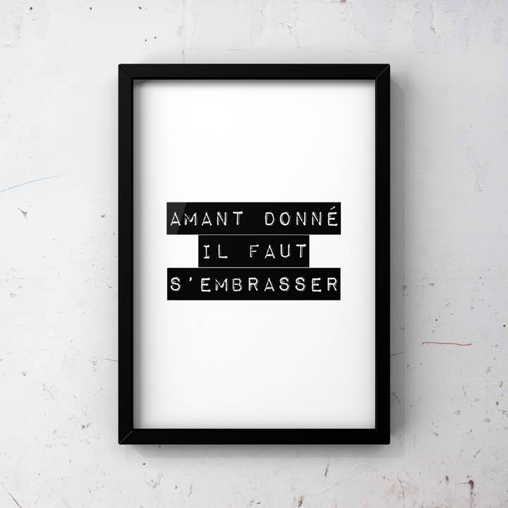 Póster del poema «Lover given, you must kiss» para venta al por mayor de Atelier Béguin