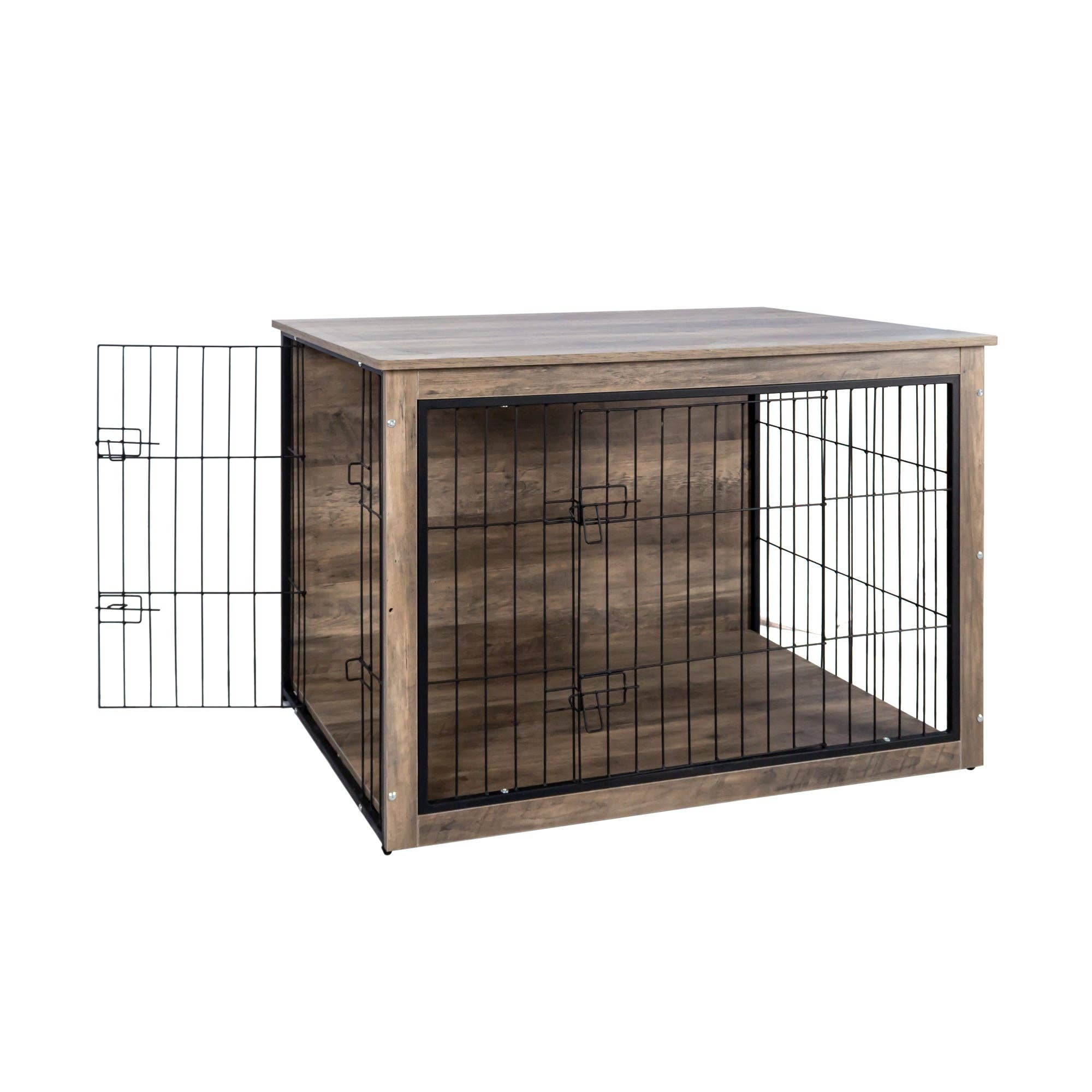 39F Inc. - Wholesale Pet Carrier - Dog - Wooden Dog Crate with Double Doors, Indoor Kennel7