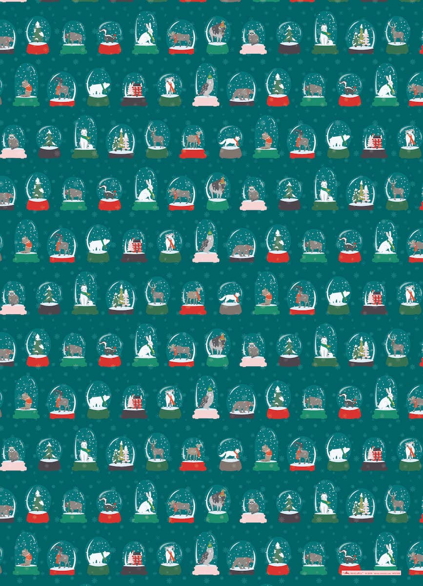 REVEL & Co. - Wholesale Wrapping Paper Roll - Snow Globes Gift Wrap Roll (3 sheets/roll)2