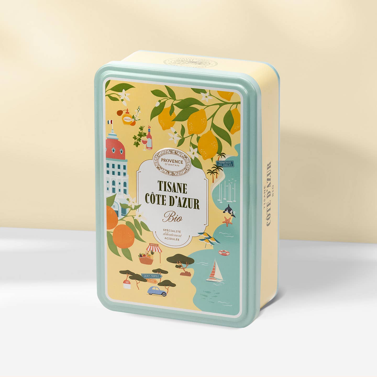 PROVENCE D'ANTAN - Vente Thés santé/détox - Tisane Côte d'Azur Bio* Boite Métal 12 sachets
