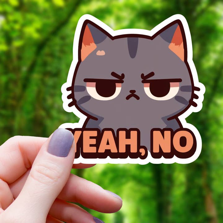Mimic Gaming Co - Wholesale Sticker - Yeah No Annoyed Cat Sticker - 3"0