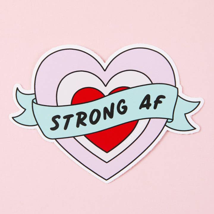 Strong AF Vinyl Sticker for wholesale by Punky Pins