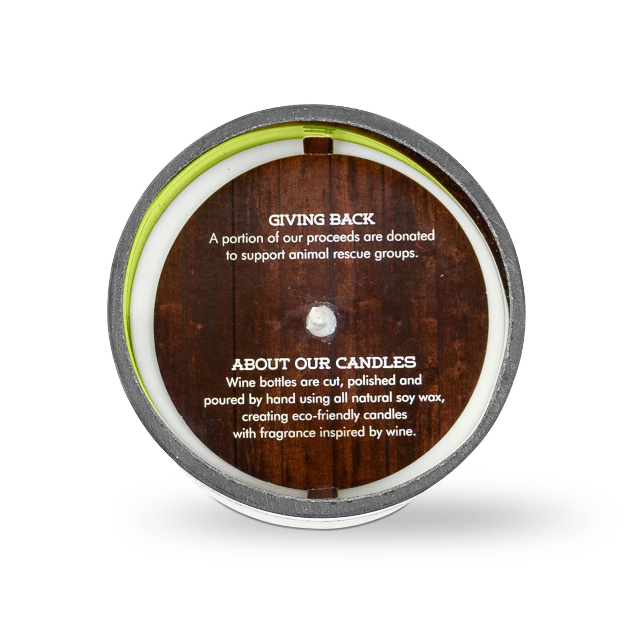 Rescued Wine Candles - Wholesale Jar/Filled Candle - Upcycled Wine Bottle Candle - Cabernet / Eco Friendly 8 oz.2