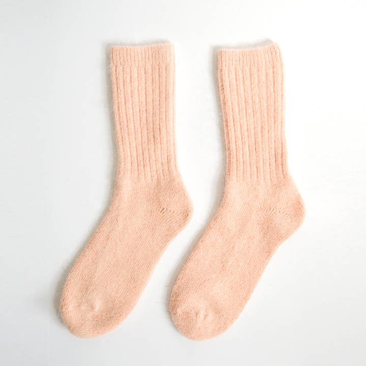 ELMNTL – wholesale Socks – Women's – Super Soft Wool Socks - Peach