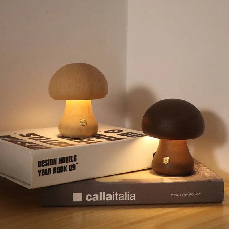 Kiyo Home - Wholesale Accent/Desk Lamp - Wooden Mushroom Lamps | Touch Control Lamp | Rechargeable14