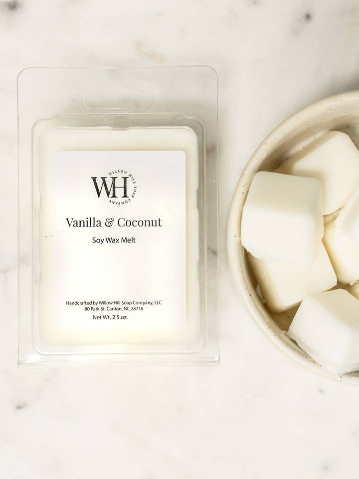 Vanilj & Kokosvaxsmält för wholesale av Willow Hill Soap Company