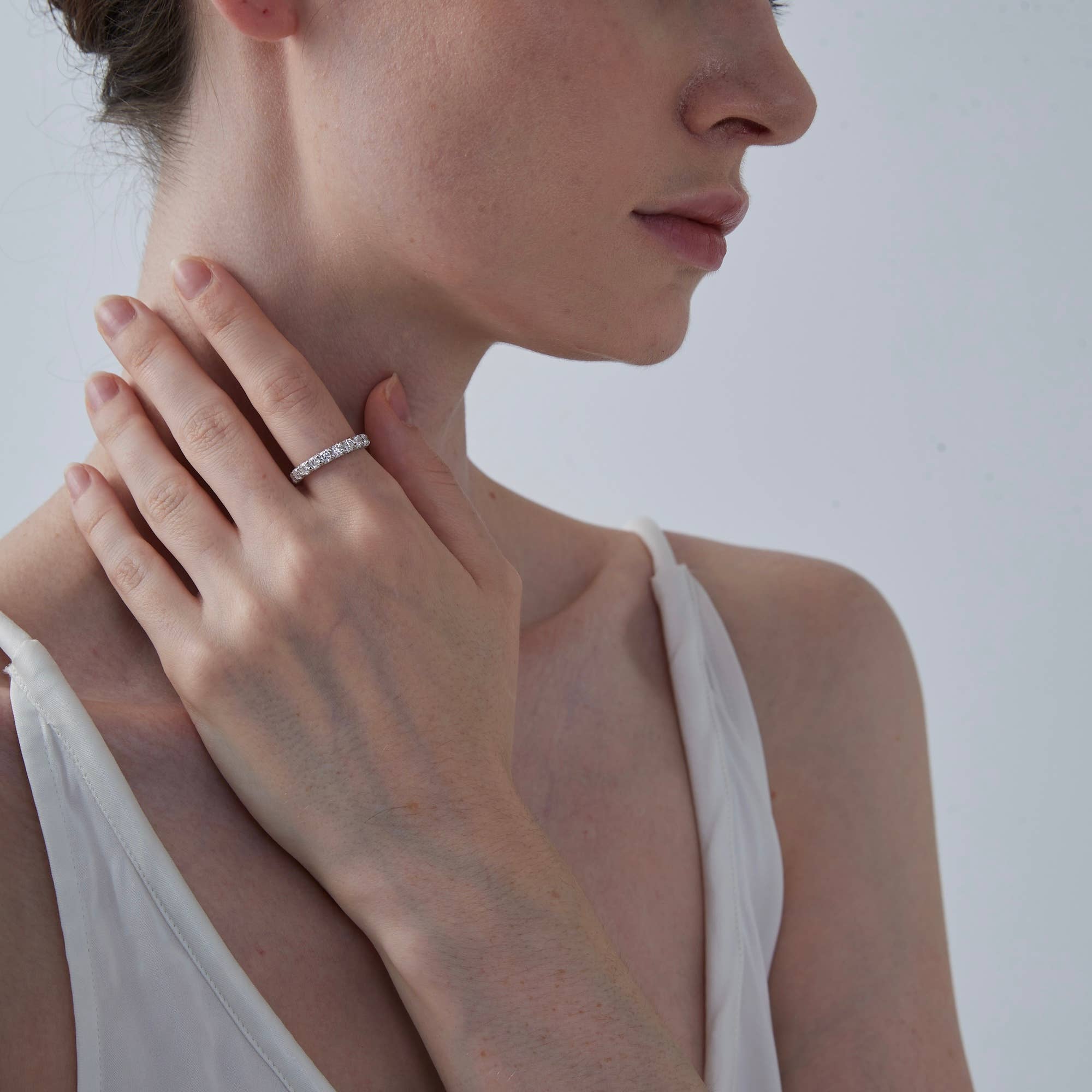 Perimade & Co. LLC - Wholesale Engagement Ring - Moissanite Eternity Engagement Ring in 925 Sterling Silver4