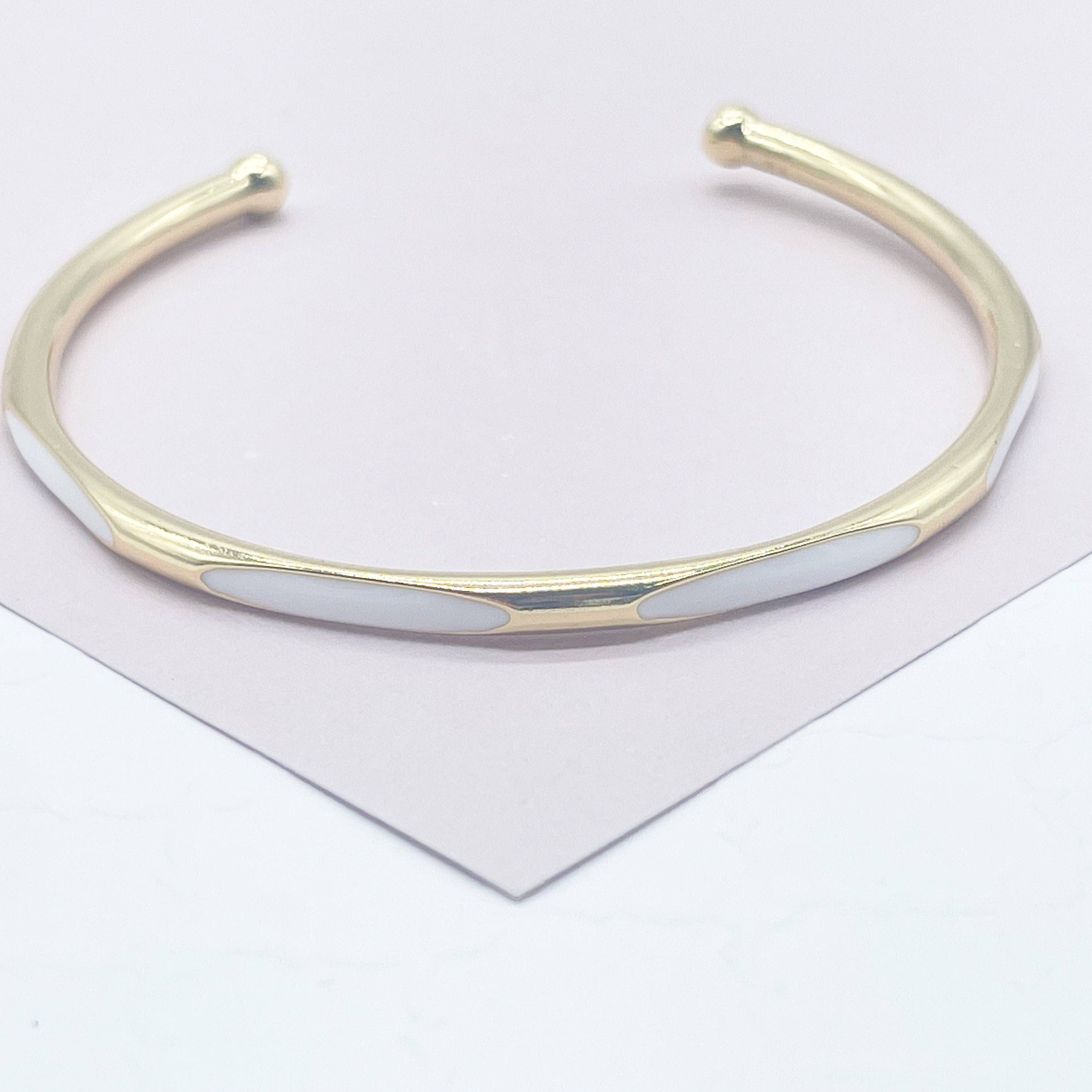 Milie - Wholesale Cuff Bracelet - 18k GF Colorful Enamel Cuff Bracelet1