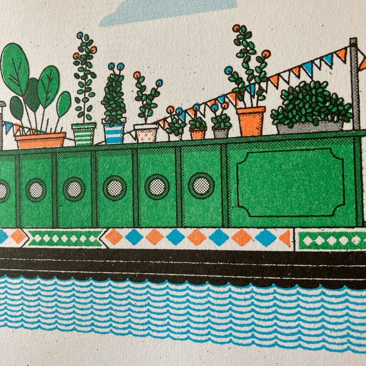Mockup Goods Co. - Wholesale Art Print - Narrowboat Risograph