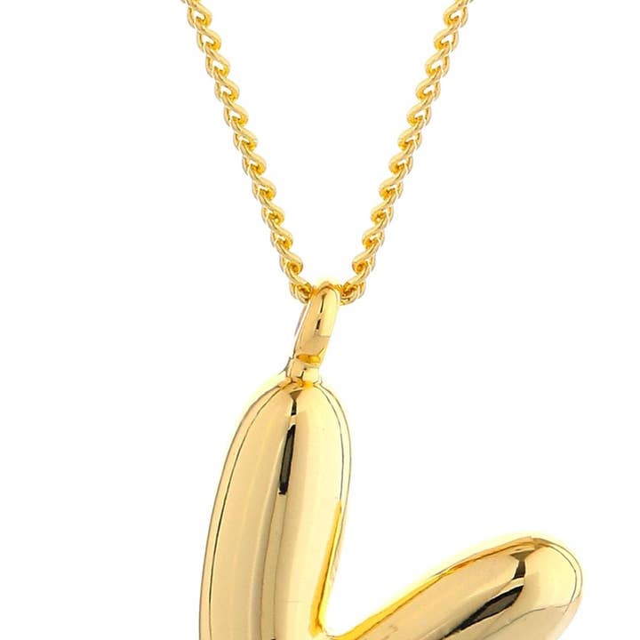 MiMi Wholesale - Wholesale Pendant/Charm Necklace - DJN330008 14K Dipped Small Bubble Letter Initial Necklace25