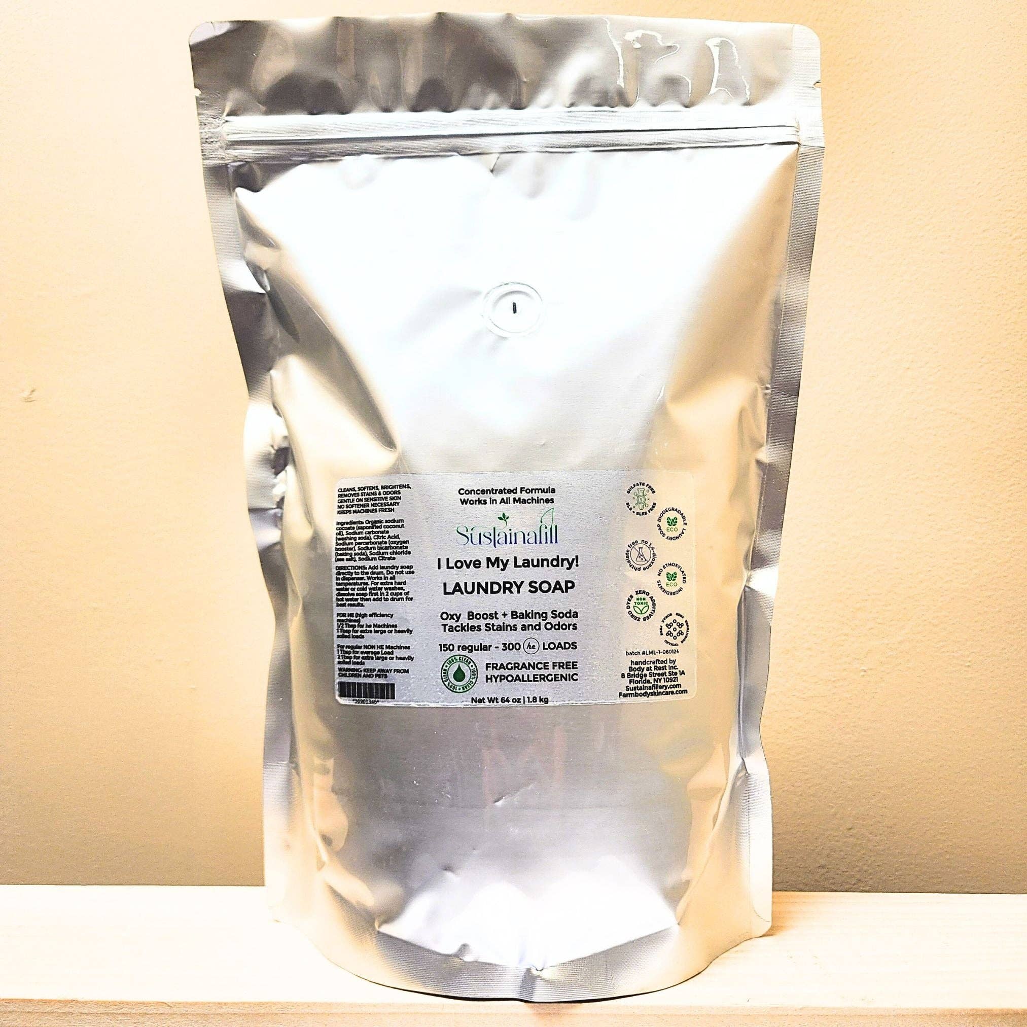 Farmbody Skin Care - Wholesale Laundry Detergent Powder/Pods - I LOVE MY LAUNDRY! Fragrance Free Biodegradable Laundry Soap 50-100 LOADS5