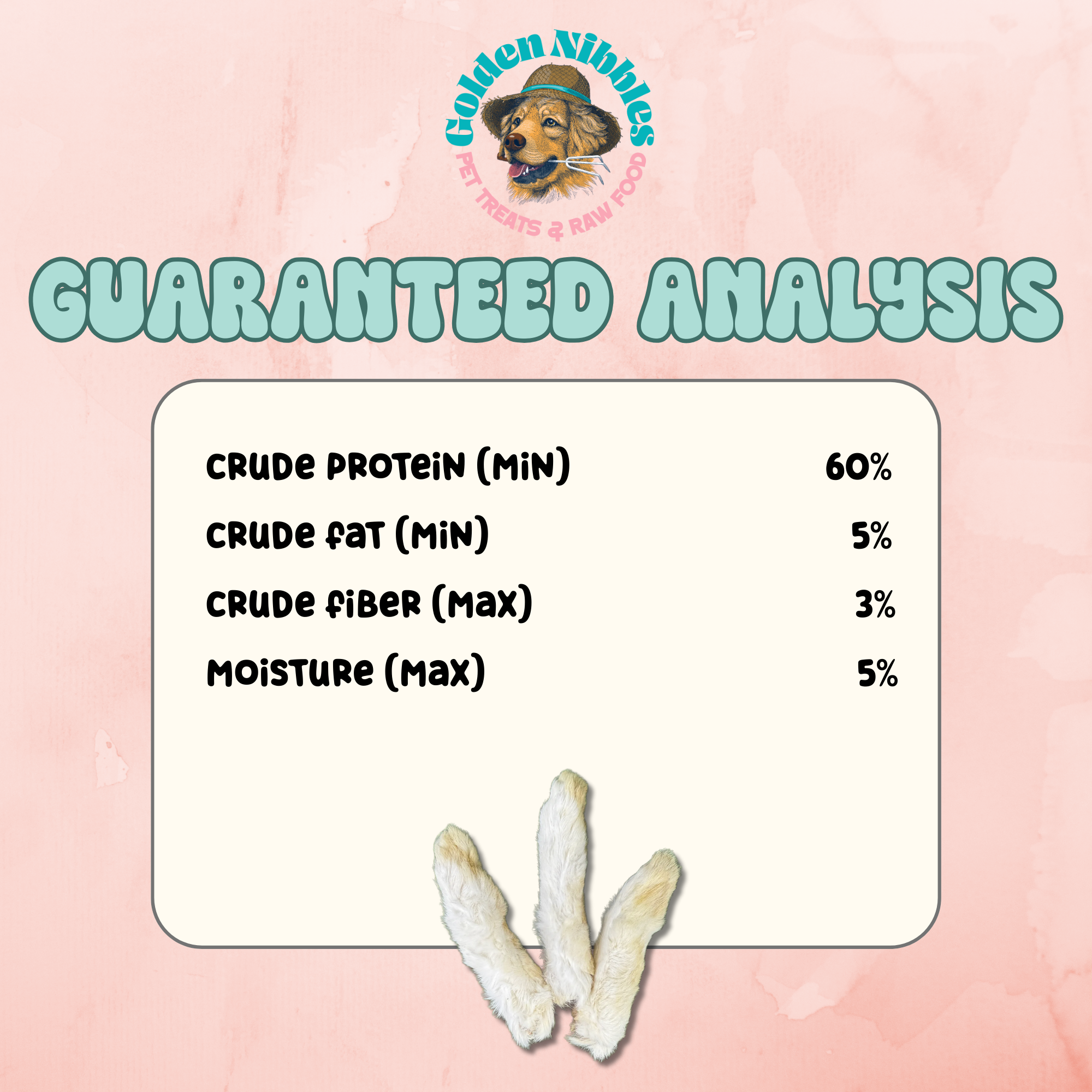 Golden Nibbles - Wholesale Pet Treats - Dog - Rabbit Feet - Bag of 6-Freeze-Dried Treat/Chew for Dogs/Cats4