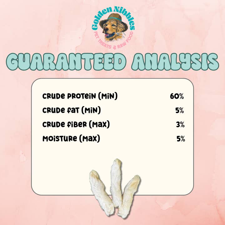 Golden Nibbles - Wholesale Pet Treats - Dog - Rabbit Feet - Freeze-Dried Treat/Chew for Dogs & Cats3