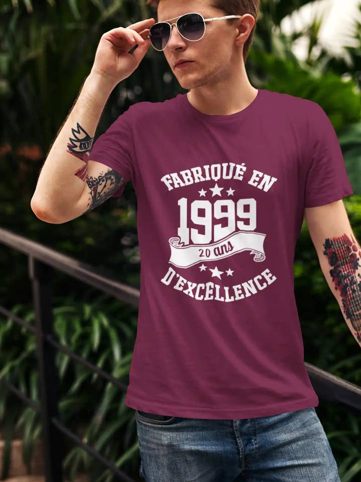 ULTRABASIC - Fabriqué en 1999, 20 Ans d'être Génial Unisex T-Shirt Rose Orchidée for wholesale by ULTRABASIC