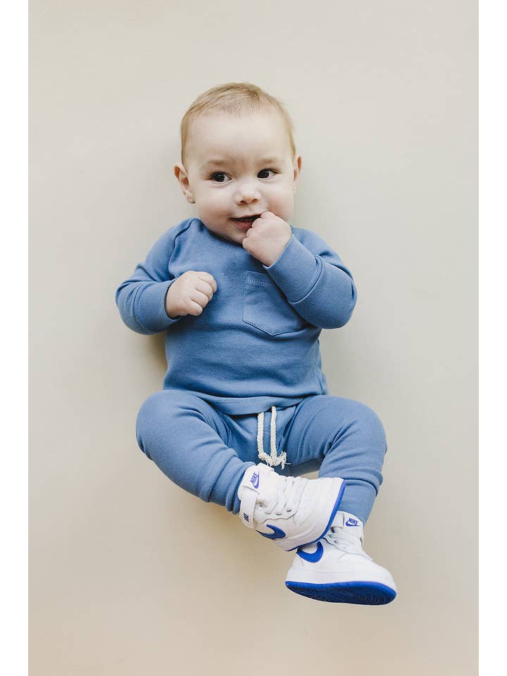 Lucky Panda Kids - Venta al por mayor Conjuntos de ropa cómoda - Niños - Conjunto de descanso | Azul océano4