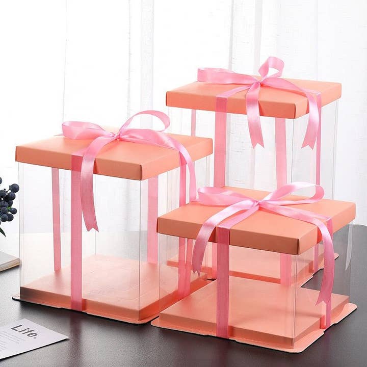 Elegant Design Supply - Vente Coffrets cadeaux - Grande boîte carrée transparente et claire avec base et couvercle12