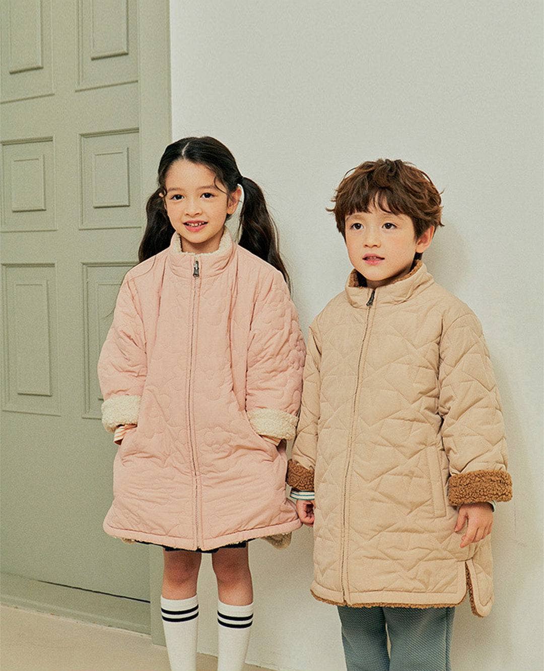 ToTo Heros - Wholesale Puffer Jacket - Kids - Quilt & Teddy Reversible Long Jacket13