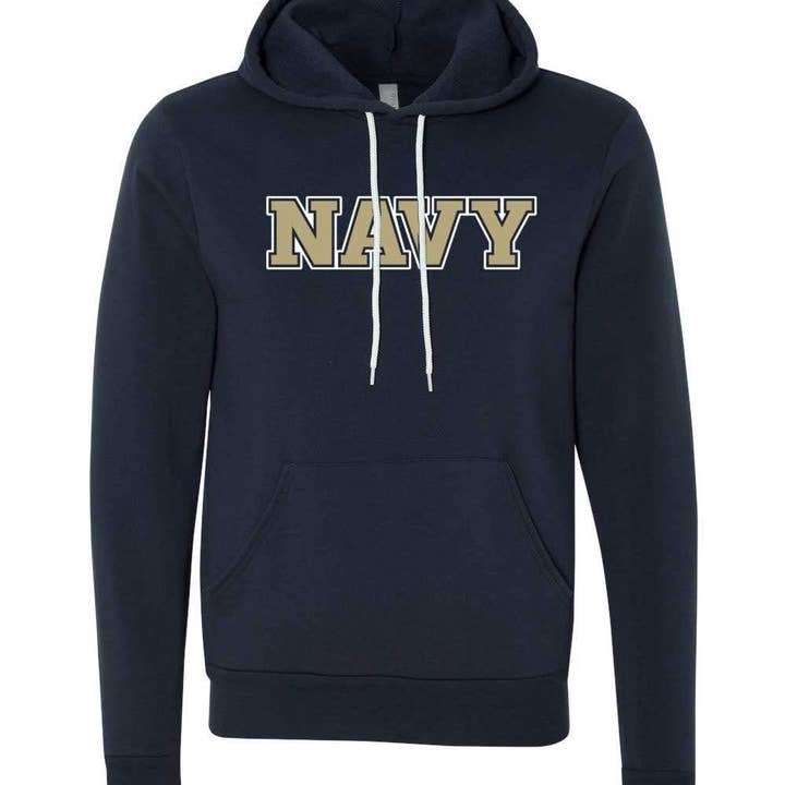 US Naval Academy Block NAVY Hooded Sweatshirt for wholesale by Nudge Printing