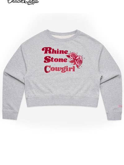 Barbie Girl Pink Rhinestone Cowgirl Bling Bling Heather Old School Sweatshirt for wholesale by Black Cake Clothing