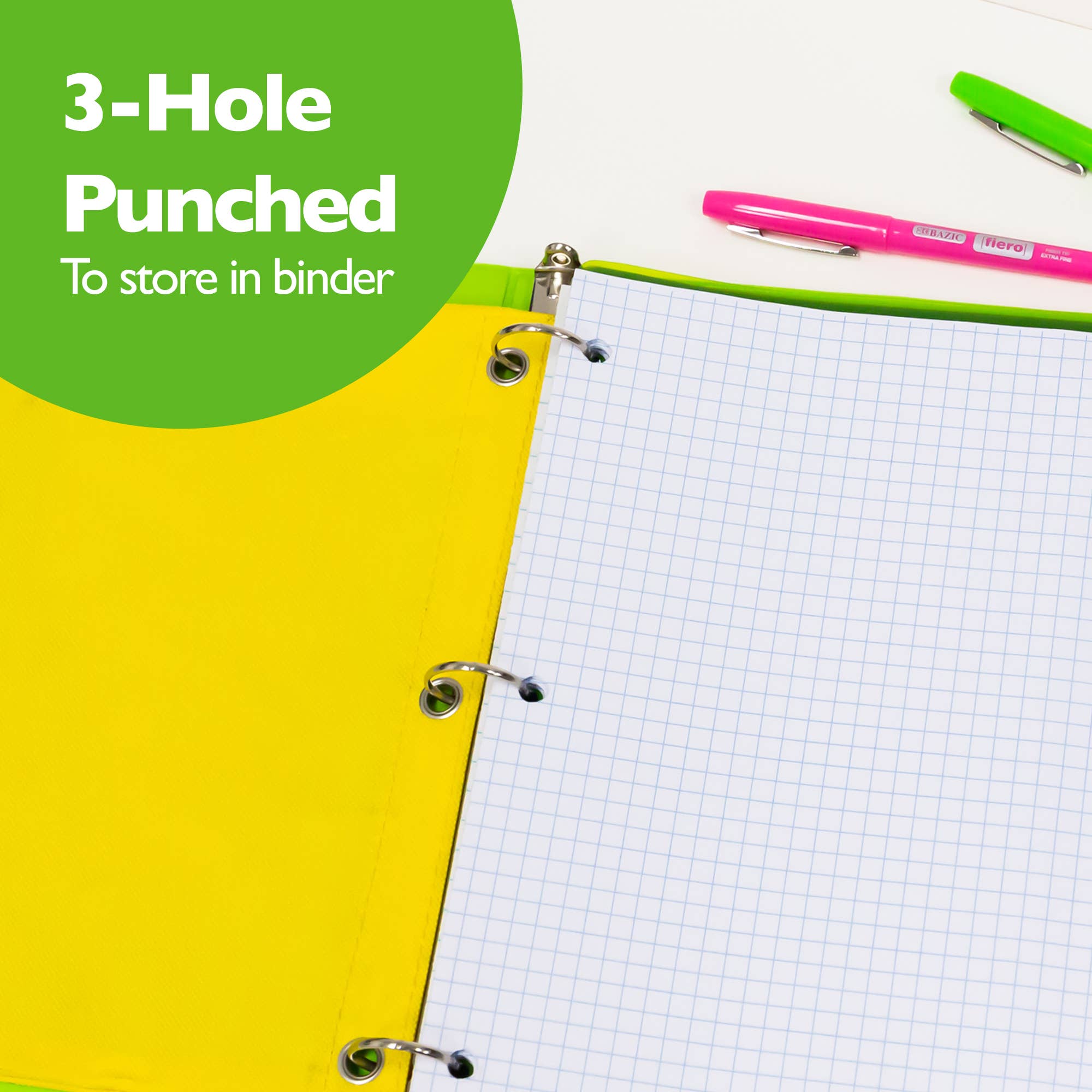 BAZIC Products - Wholesale Notepad - Filler Paper 4-1" Quad-Ruled 100 Ct.3