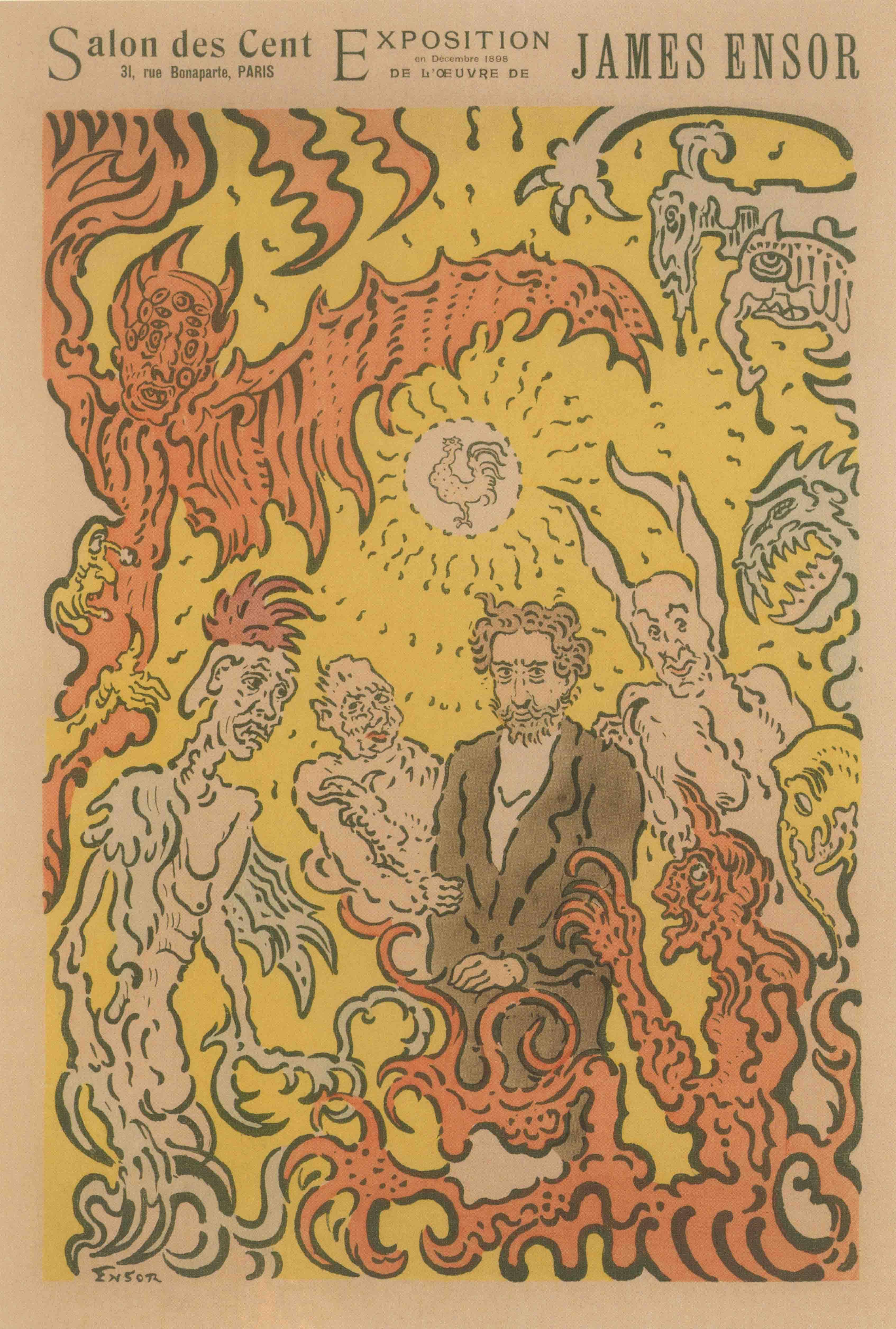 Found Image Press – Engroshandel Postkort – Postkort AT-521 James Ensor Udstillingsplakat0