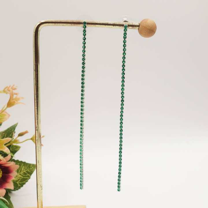 ALEXIA 1 tråd 11 cm ~ Kaskadeøreringe i Cubic Zirconia for engroshandel hos Daemon srls